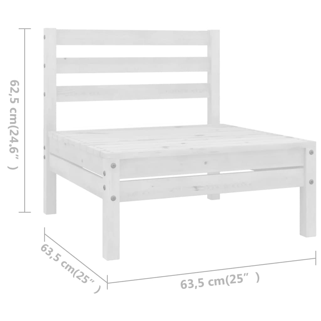 10-tlg. Garten-Lounge-Set Massivholz Kiefer Weiss